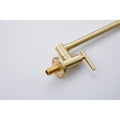 Wall Mount Folding Kitchen Pot Filler Faucet Brushed Gold Brass
