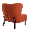 Accent Chair, Upholstered Armless Chair Lambskin Sherpa Single Sofa Chair With Wooden Legs, Modern Reading Chair For Living Room Bedroom Small Spaces Apartment, Burnt Orange Burnt Orange Polyester
