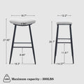 Bar Stools Set Of 2 Armless Counter Low Bar Stools Without Back Modern Linen Fabric Breakfast Stools With Metal Leg And Footrest,Beige Gray Pale Blue Beige Kitchen Foam Dry Clean Modern Bar Stools Foam Linen
