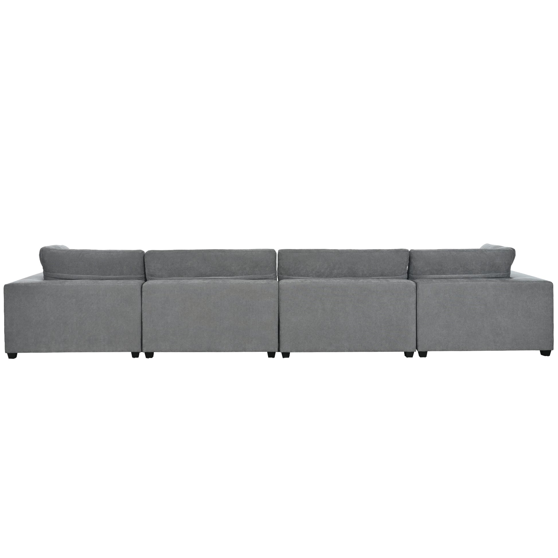 Upholstered Oversize Modular Sofa With Removable Ottoman,Sectional Sofa For Living Room Apartment 5 Seater Grey Polyester 5 Seat