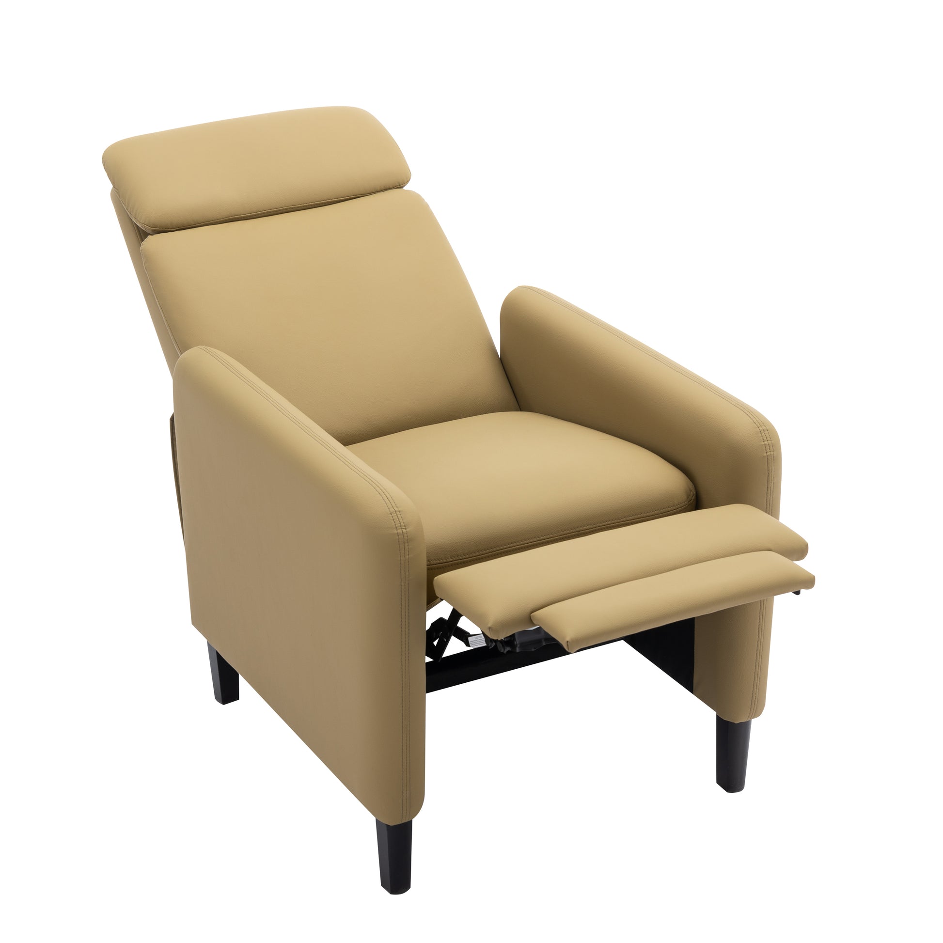 Modern Artistic Color Design Adjustable Recliner Chair Pu Leather For Living Room Bedroom Home Theater, Mustard Green Mustard Pu Leather