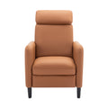 Modern Artistic Color Design Adjustable Recliner Chair Pu Leather For Living Room Bedroom Home Theater, Burnt Orange Burnt Orange Pu Leather
