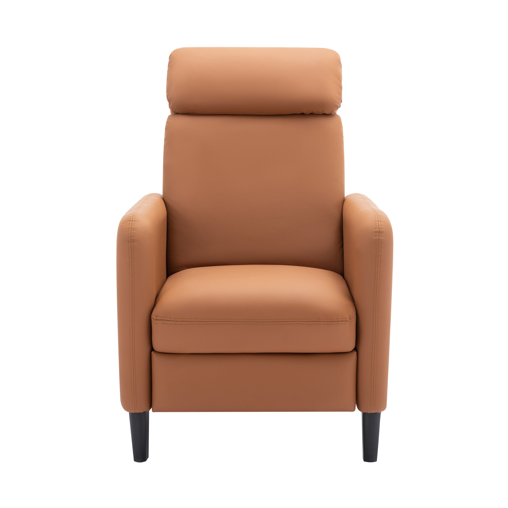 Modern Artistic Color Design Adjustable Recliner Chair Pu Leather For Living Room Bedroom Home Theater, Burnt Orange Burnt Orange Pu Leather