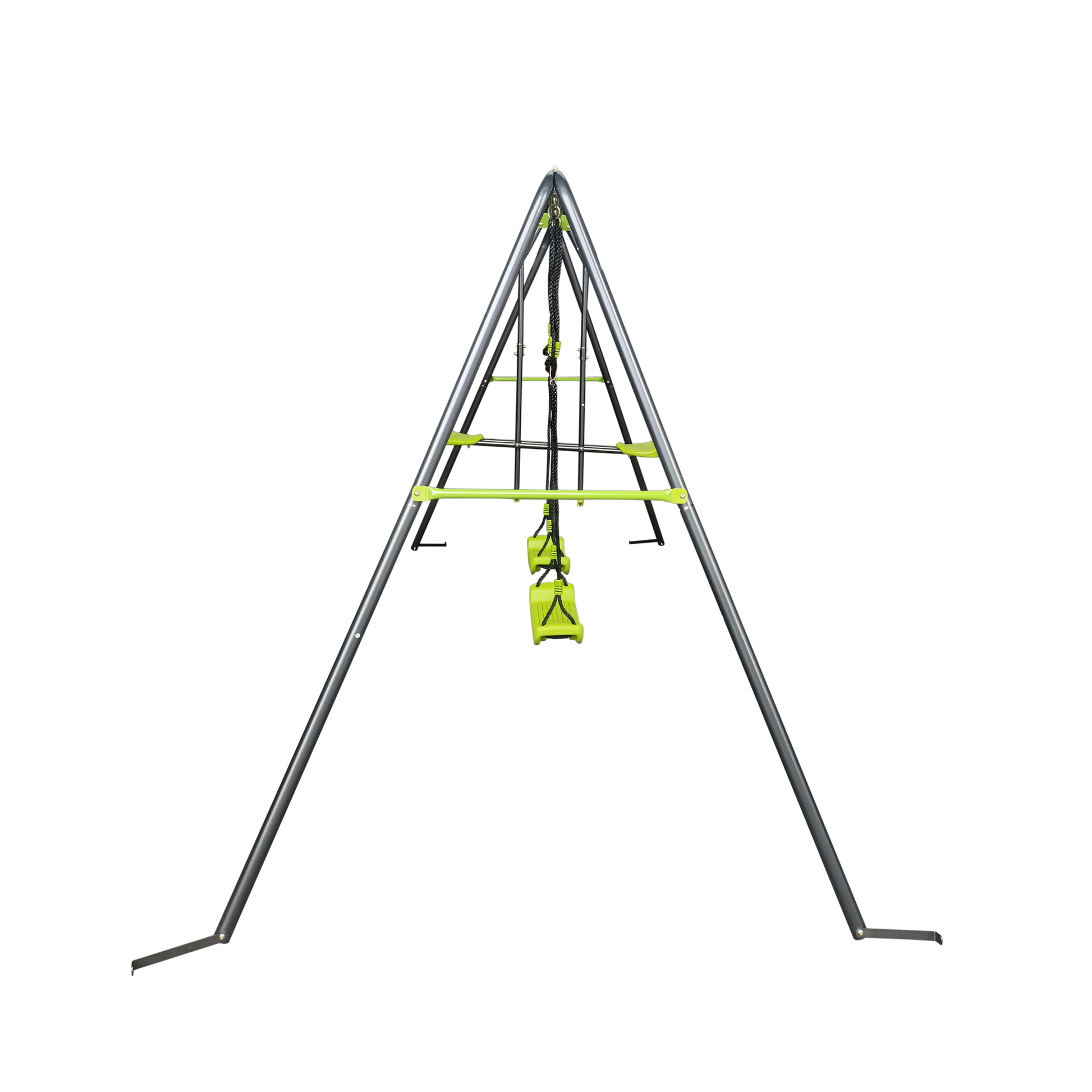 Xns081 Lime Green Interesting Swingset With Plastic Safe Swing Set 440Lbs For Outdoor Playground For Age 3 With Face To Face Without Tee Lime Green Steel