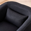 Swivel Barrel Chair With Ottoman, Swivel Accent Chairs Armchair For Living Room, Reading Chairs For Bedroom Comfy, Round Barrel Chairs With Black Metal Base Black Black Primary Living Space Modern Linen