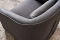 Swivel Barrel Chair With Ottoman, Swivel Accent Chairs Armchair For Living Room, Reading Chairs For Bedroom Comfy, Round Barrel Chairs With Black Metal Base Dark Grey Dark Gray Primary Living Space Modern Linen
