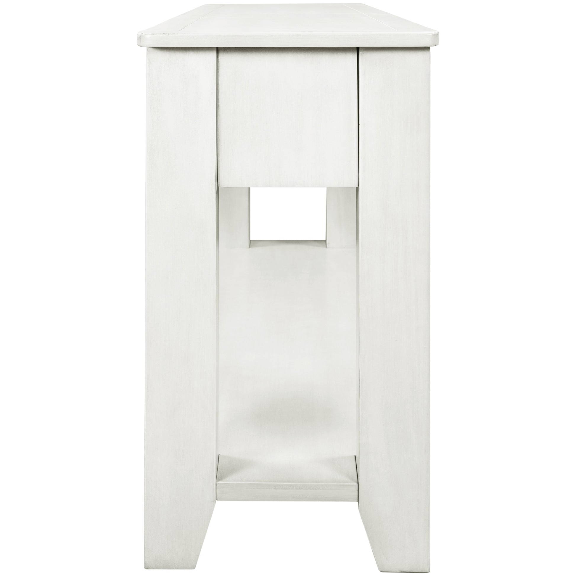 55'' Modern Console Table Sofa Table For Living Room With 3 Drawers And 1 Shelf As Same As Wf299185Aak Retro White Solid Wood