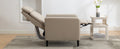 Modern Artistic Color Design Adjustable Recliner Chair Pu Leather For Living Room Bedroom Home Theater, Beige Beige Pu Leather