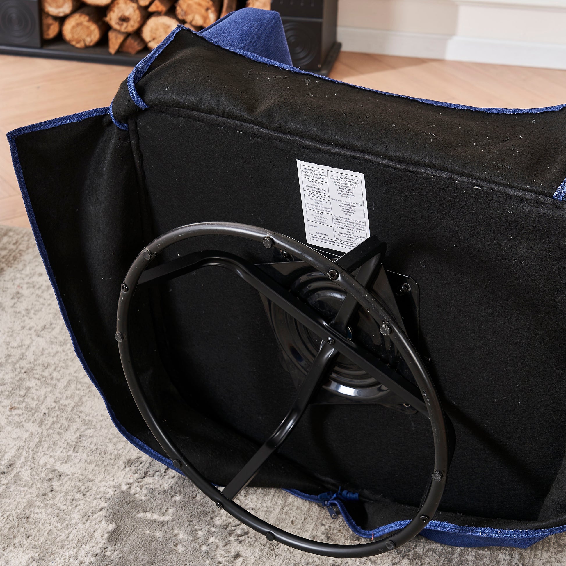 Swivel Barrel Chair With Ottoman, Swivel Accent Chairs Armchair For Living Room, Reading Chairs For Bedroom Comfy, Round Barrel Chairs With Black Metal Base Blue Blue Primary Living Space Modern Linen