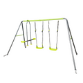 Xns081 Lime Green Interesting Swingset With Plastic Safe Swing Set 440Lbs For Outdoor Playground For Age 3 With Face To Face Without Tee Lime Green Steel