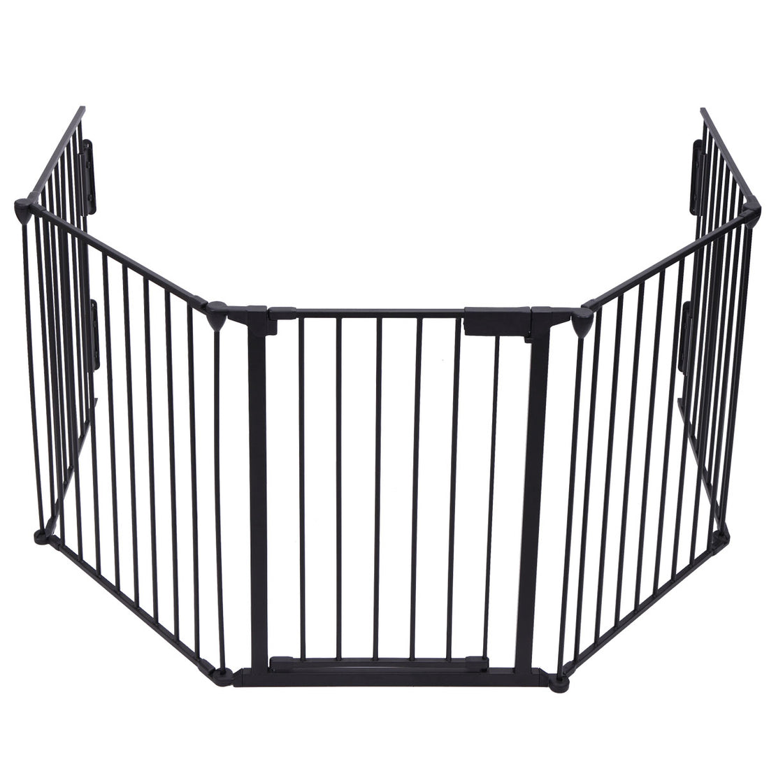 Fireplace Fence Black 5 Piece Set Black Metal