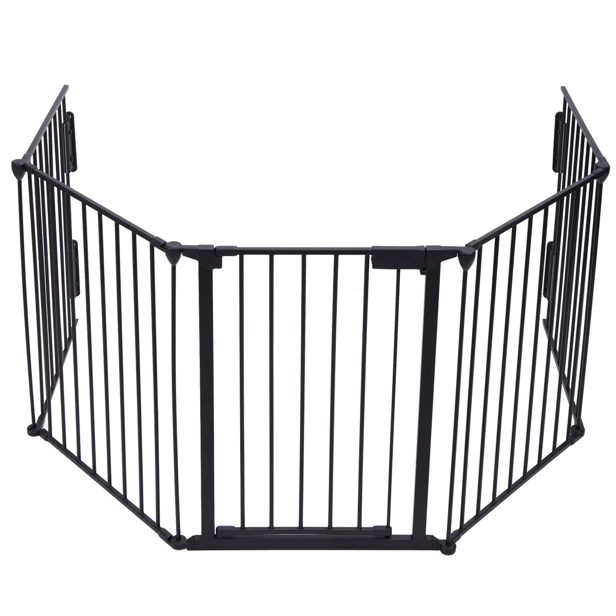Fireplace Fence Black 5 Piece Set Black Metal