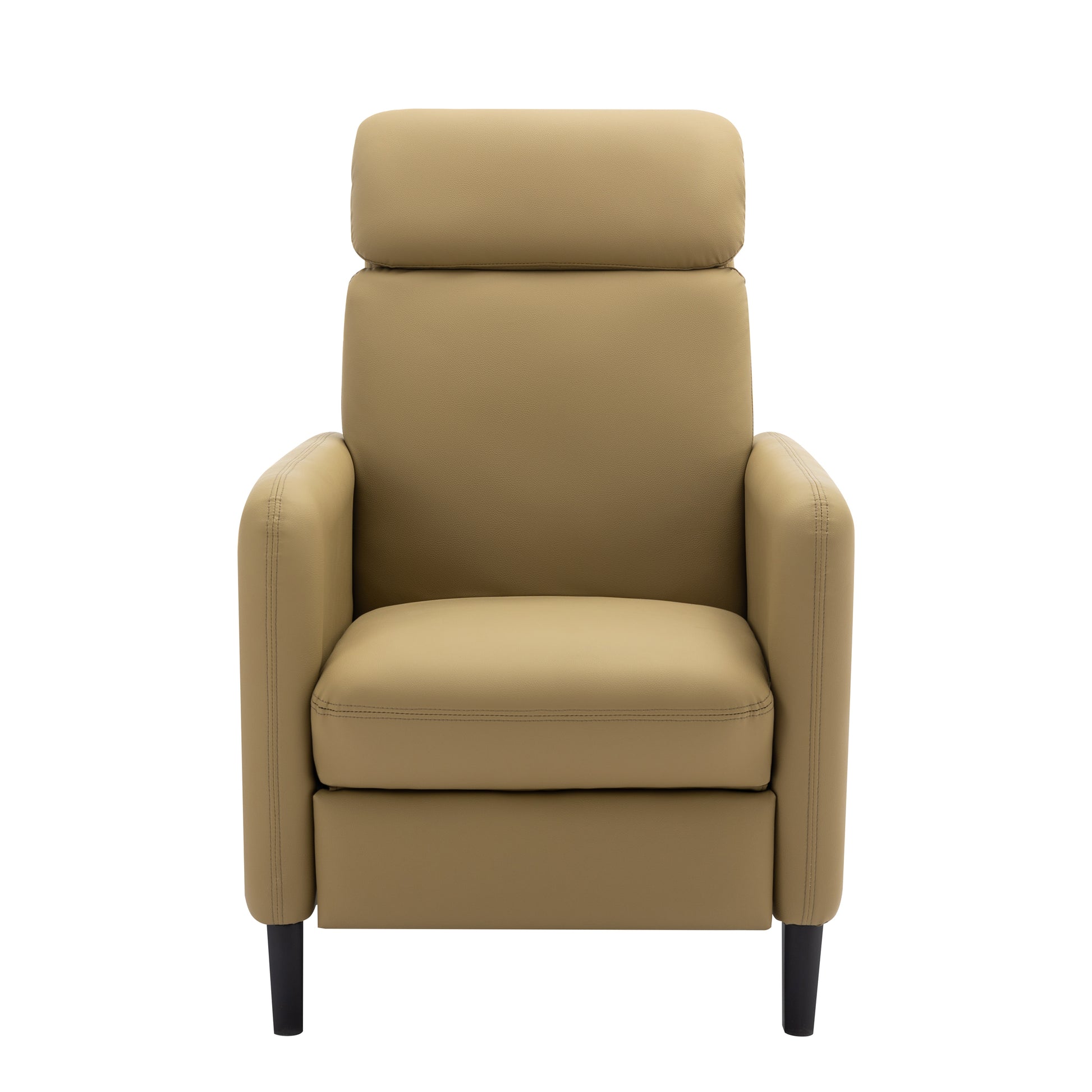 Modern Artistic Color Design Adjustable Recliner Chair Pu Leather For Living Room Bedroom Home Theater, Mustard Green Mustard Pu Leather