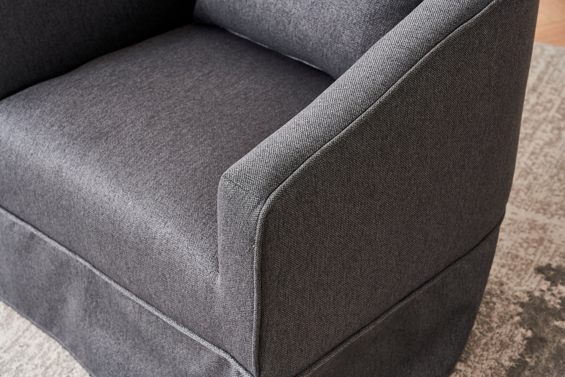 Swivel Barrel Chair With Ottoman, Swivel Accent Chairs Armchair For Living Room, Reading Chairs For Bedroom Comfy, Round Barrel Chairs With Black Metal Base Dark Grey Dark Gray Primary Living Space Modern Linen