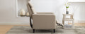 Modern Artistic Color Design Adjustable Recliner Chair Pu Leather For Living Room Bedroom Home Theater, Beige Beige Pu Leather