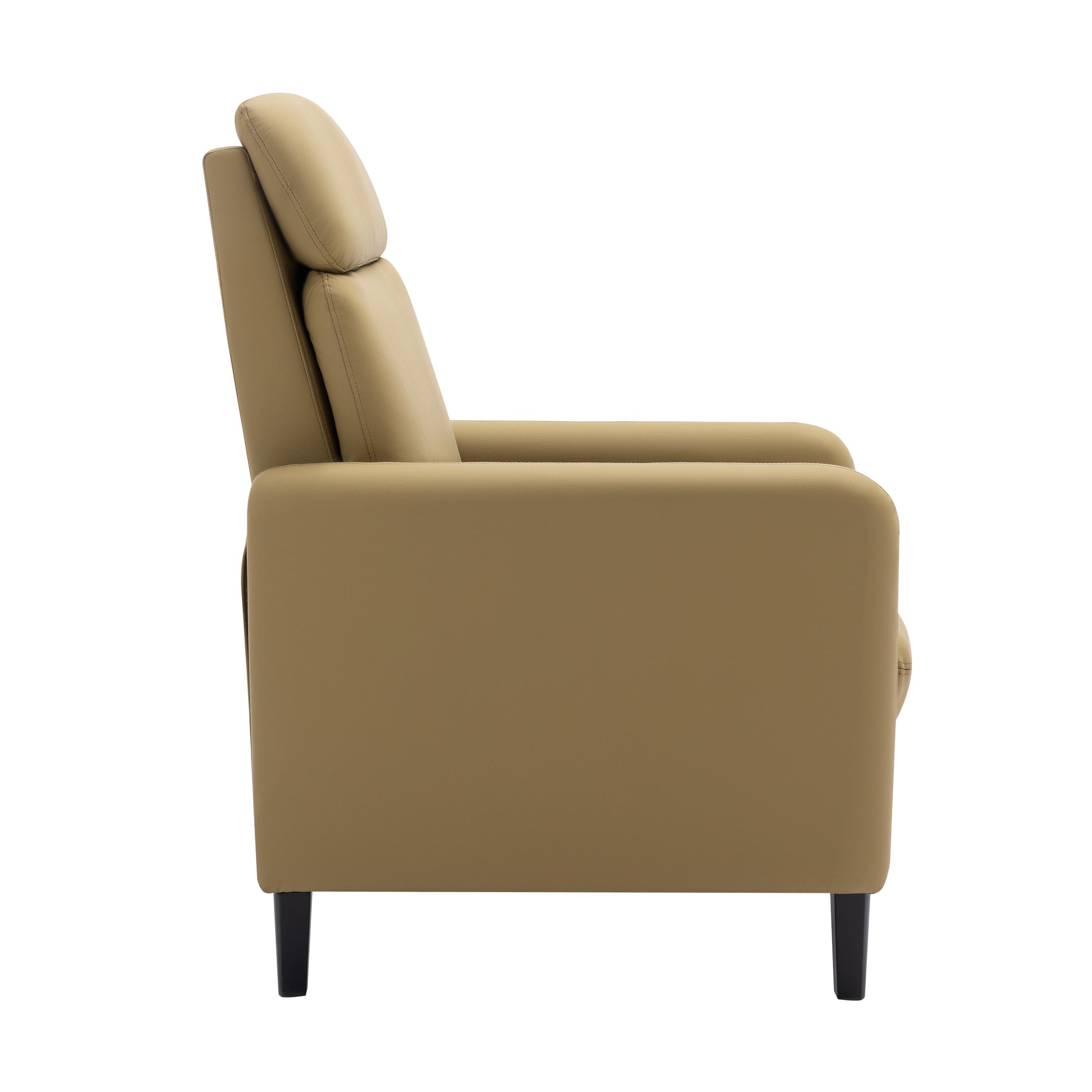 Modern Artistic Color Design Adjustable Recliner Chair Pu Leather For Living Room Bedroom Home Theater, Mustard Green Mustard Pu Leather