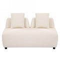 Contemporary 3 Piece Sectional Sofa Free Convertible Sofa With Four Removable Pillows For Living Room, Beige Beige Foam Boucle