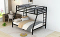 Metal Twin Xl Over Queen Bunk Bed For Teens And Adults,Space Saving Noise Reduced No Box Spring Needed, Old Sku W1307S00013 Expect Arrive Date 2024 3 24 Twin Xl Black Metal