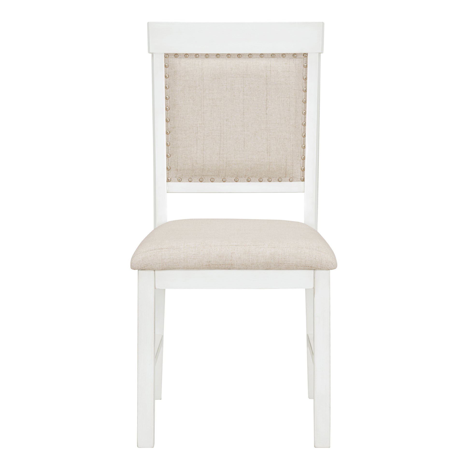 5 Piece Retro Functional Dining Set, 1 Extendable Table With A 16 Inch Leaf And 4 Upholstered Chairs For Dining Room And Kitchen Antique White Antique White Solid Wood