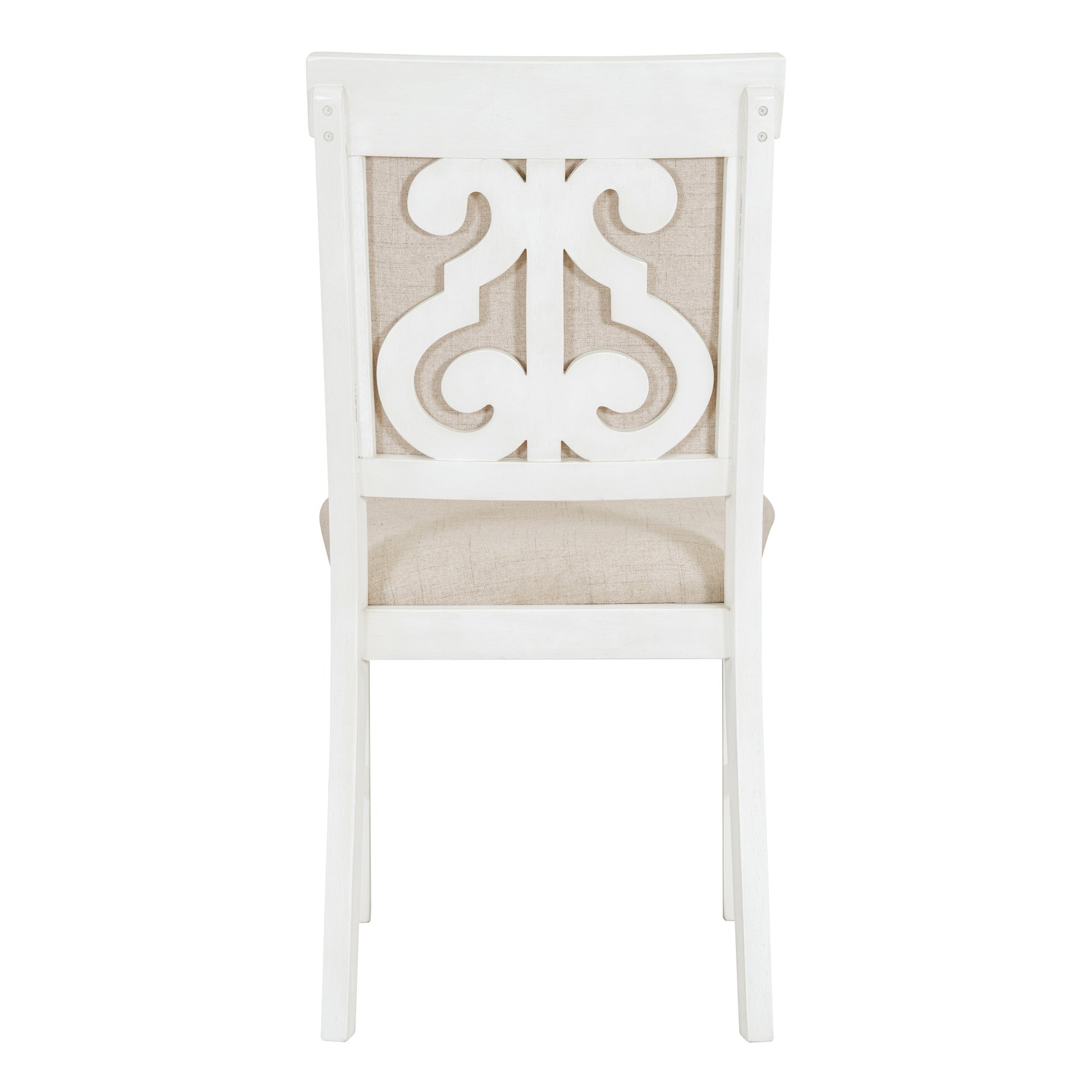 5 Piece Retro Functional Dining Set, 1 Extendable Table With A 16 Inch Leaf And 4 Upholstered Chairs For Dining Room And Kitchen Antique White Antique White Solid Wood