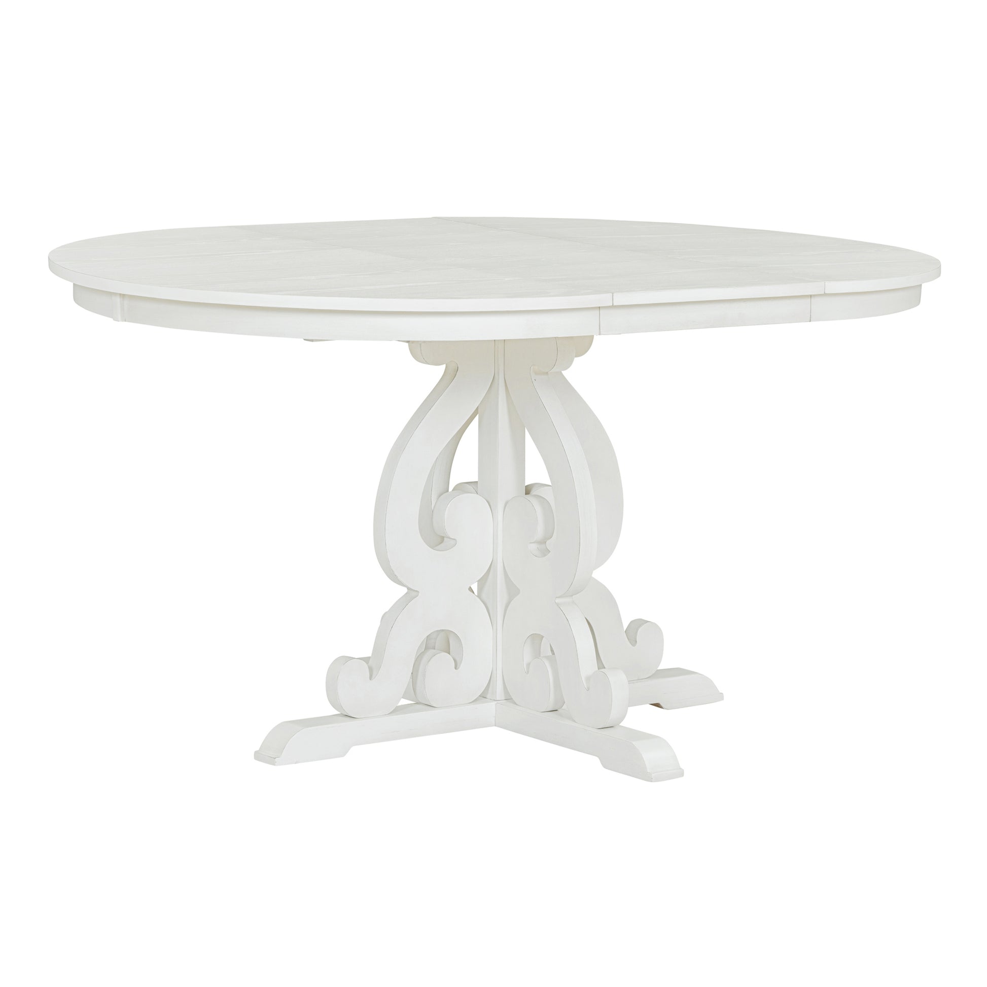 5 Piece Retro Functional Dining Set, 1 Extendable Table With A 16 Inch Leaf And 4 Upholstered Chairs For Dining Room And Kitchen Antique White Antique White Solid Wood