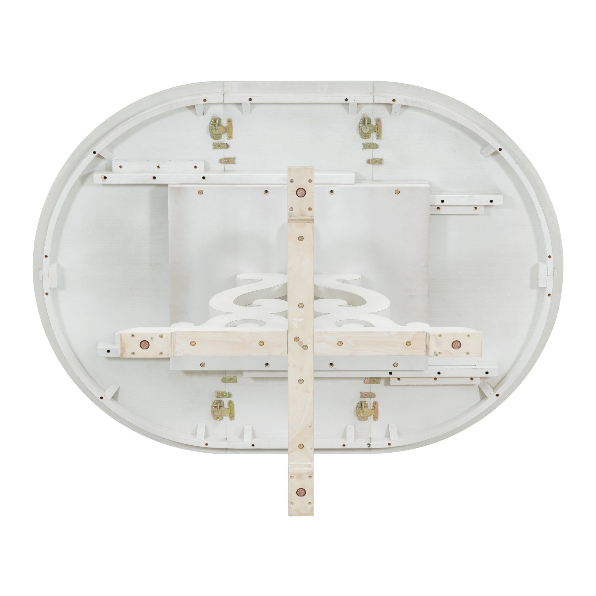 5 Piece Retro Functional Dining Set, 1 Extendable Table With A 16 Inch Leaf And 4 Upholstered Chairs For Dining Room And Kitchen Antique White Antique White Solid Wood