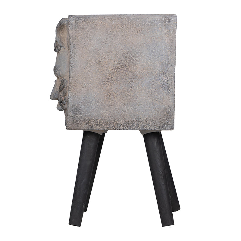 11" X 13" X 22" Greek God Statue Planter With Legs Gray Magnesium Oxide
