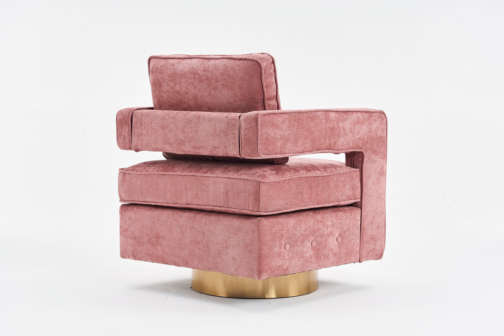 Swivel Barrel Chair For Living Room,360 Degree Swivel Club Modern Accent Single Sofa Chair, Small Leisure Arm Chair For Nursery, Hotel, Bedroom, Office Pink Primary Living Space Modern Linen