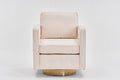 Swivel Barrel Chair For Living Room,360 Degree Swivel Club Modern Accent Single Sofa Chair, Small Leisure Arm Chair For Nursery, Hotel, Bedroom, Office Beige Primary Living Space Modern Linen