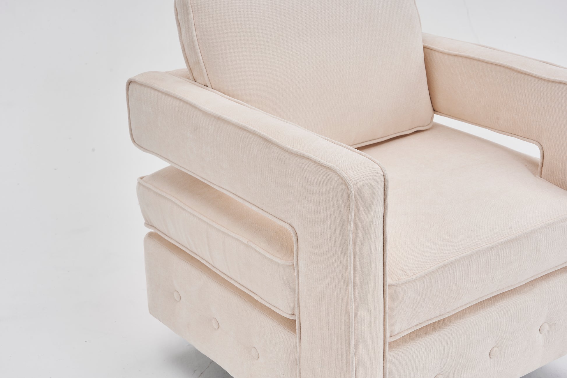 Swivel Barrel Chair For Living Room,360 Degree Swivel Club Modern Accent Single Sofa Chair, Small Leisure Arm Chair For Nursery, Hotel, Bedroom, Office Beige Primary Living Space Modern Linen