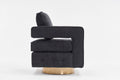 Swivel Barrel Chair For Living Room,360 Degree Swivel Club Modern Accent Single Sofa Chair, Small Leisure Arm Chair For Nursery, Hotel, Bedroom, Office Black Primary Living Space Modern Linen
