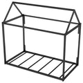 Metal House Shape Platform Bed, Twin Black Metal