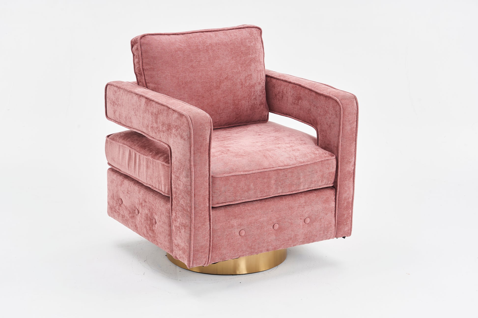 Swivel Barrel Chair For Living Room,360 Degree Swivel Club Modern Accent Single Sofa Chair, Small Leisure Arm Chair For Nursery, Hotel, Bedroom, Office Pink Primary Living Space Modern Linen