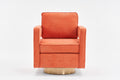 Swivel Barrel Chair For Living Room,360 Degree Swivel Club Modern Accent Single Sofa Chair, Small Leisure Arm Chair For Nursery, Hotel, Bedroom, Office Orange Primary Living Space Modern Linen