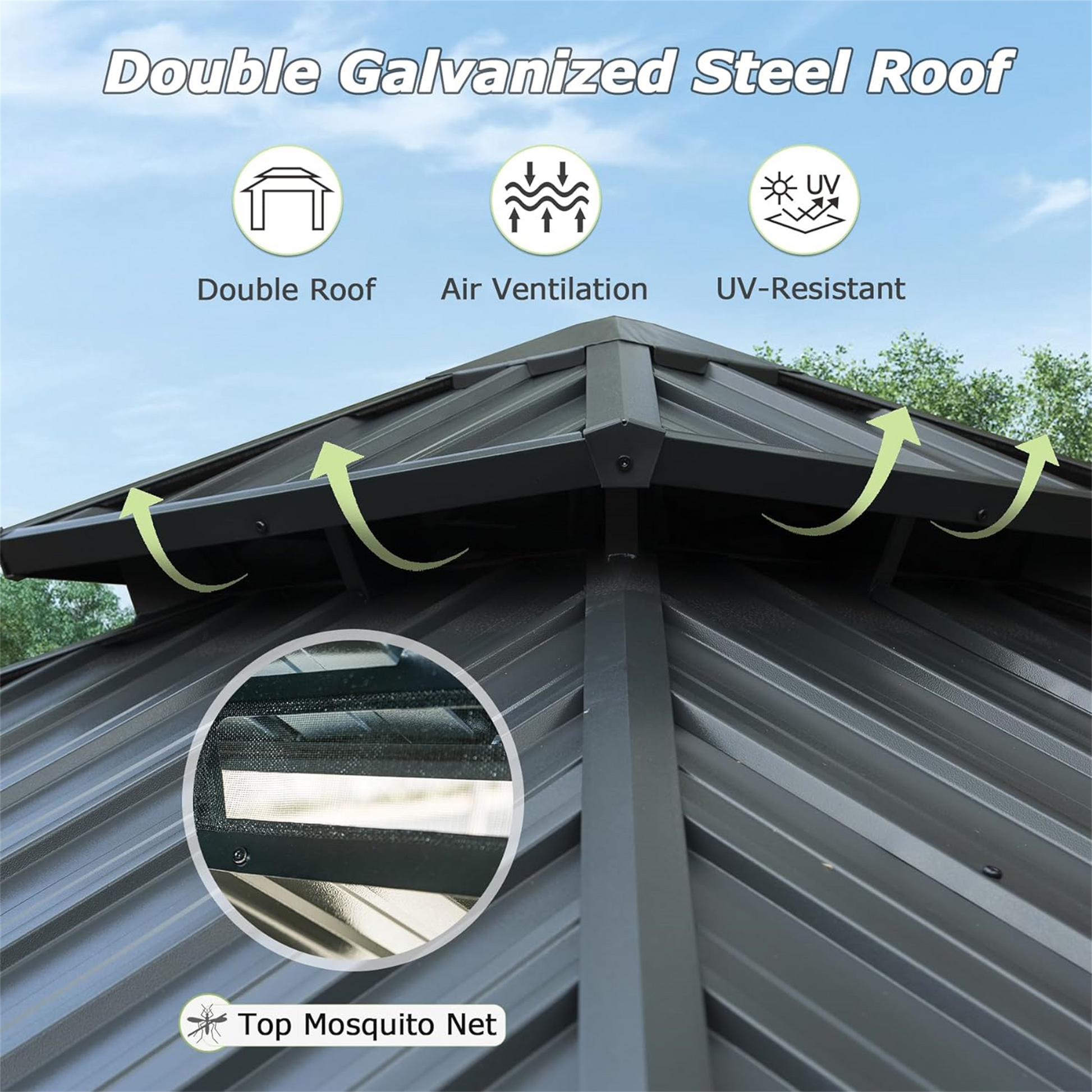 10' X 10' Hardtop Gazebo, Aluminum Metal Gazebo With Galvanized Steel Double Roof Canopy, Curtain And Netting, Permanent Gazebo Pavilion For Patio, Backyard, Deck, Lawn Gray Aluminum