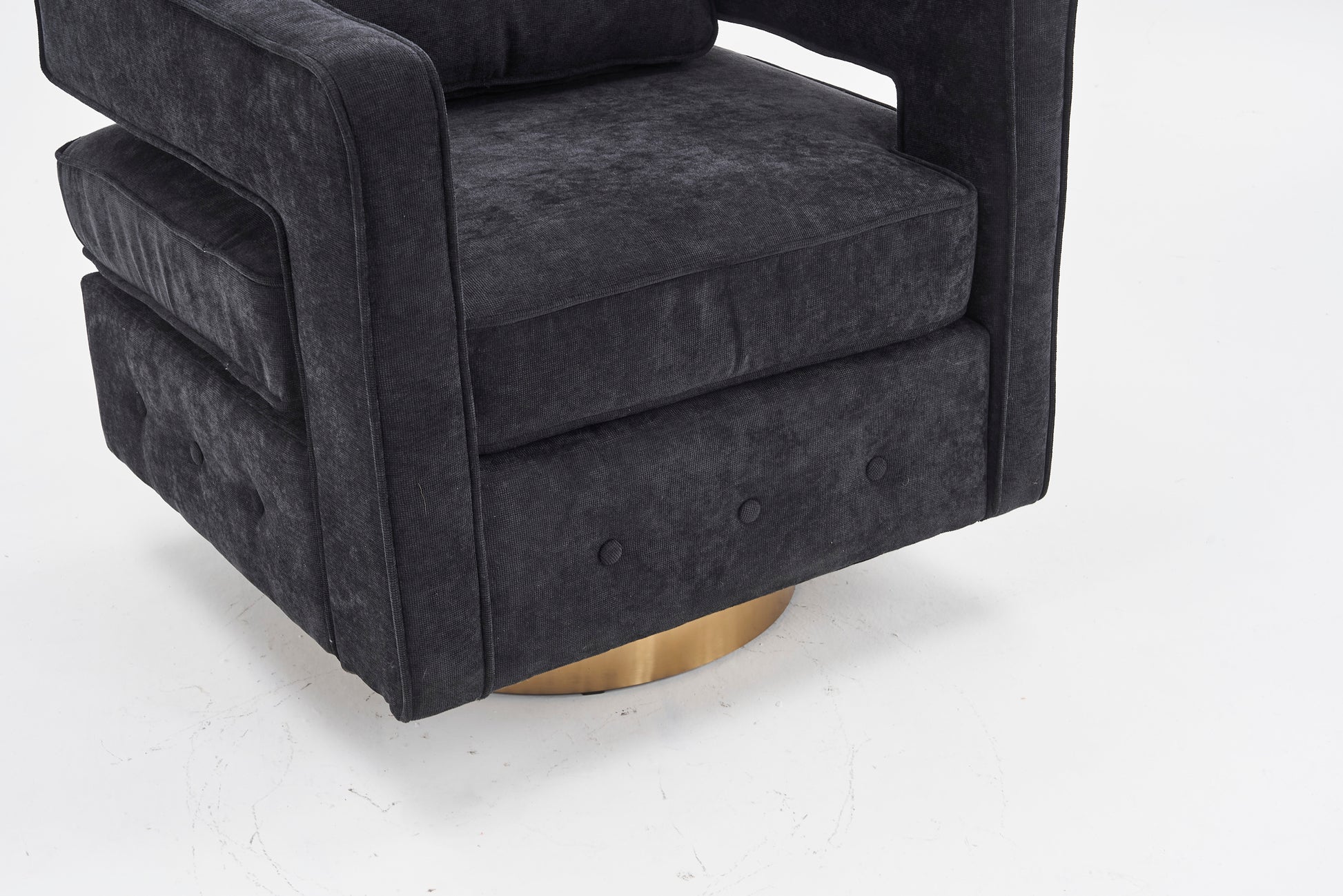 Swivel Barrel Chair For Living Room,360 Degree Swivel Club Modern Accent Single Sofa Chair, Small Leisure Arm Chair For Nursery, Hotel, Bedroom, Office Black Primary Living Space Modern Linen
