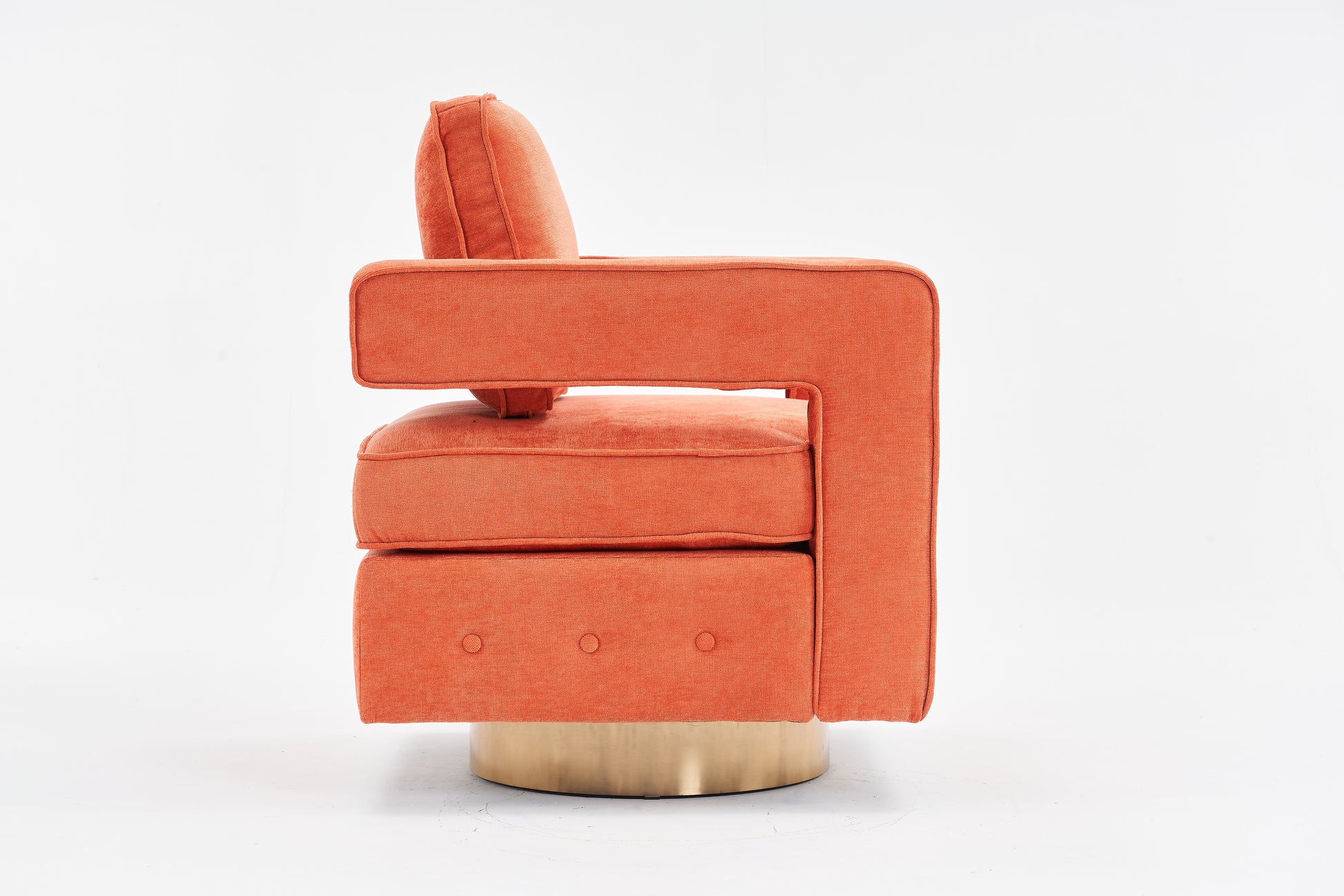 Swivel Barrel Chair For Living Room,360 Degree Swivel Club Modern Accent Single Sofa Chair, Small Leisure Arm Chair For Nursery, Hotel, Bedroom, Office Orange Primary Living Space Modern Linen