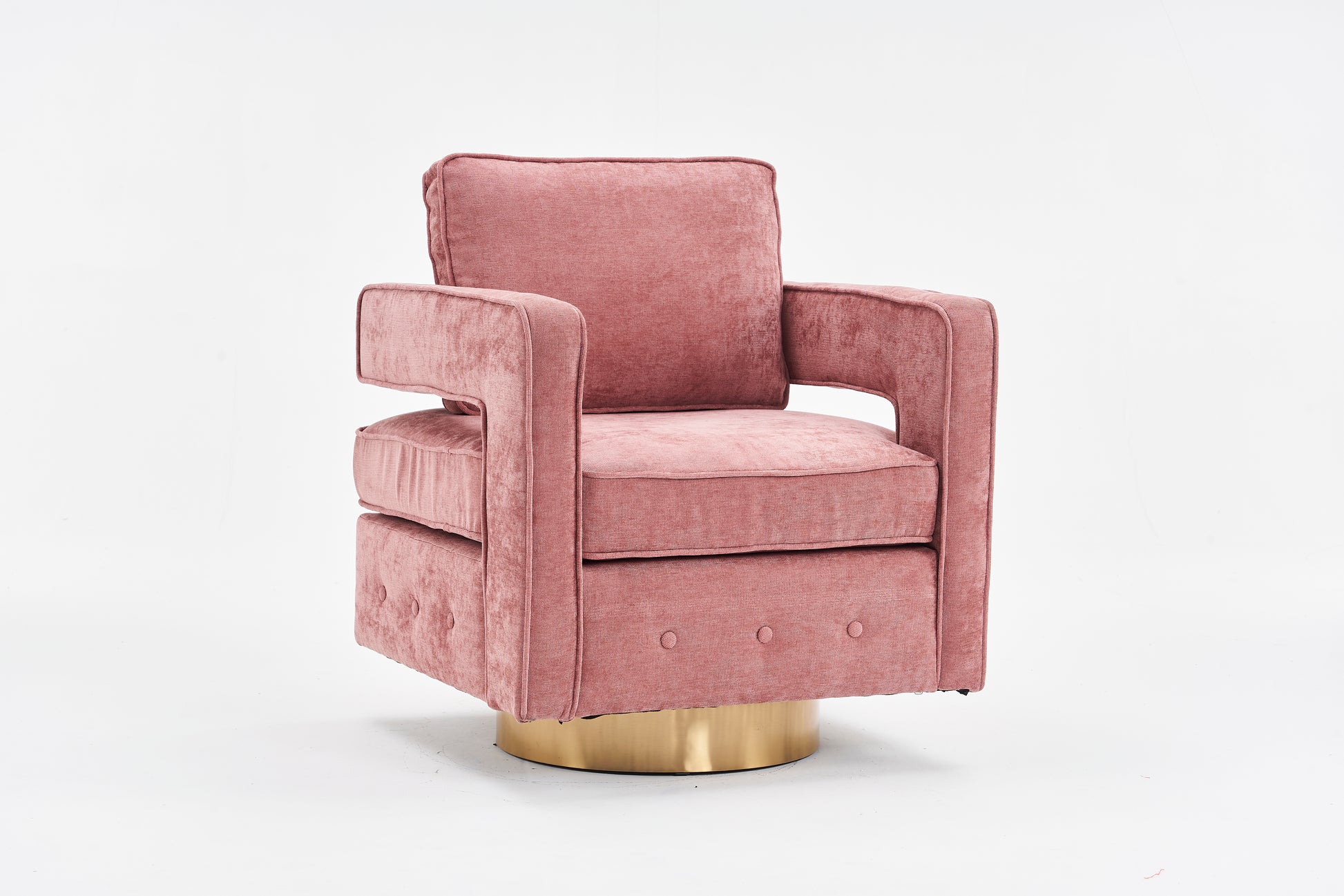 Swivel Barrel Chair For Living Room,360 Degree Swivel Club Modern Accent Single Sofa Chair, Small Leisure Arm Chair For Nursery, Hotel, Bedroom, Office Pink Primary Living Space Modern Linen