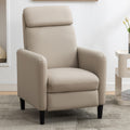 Modern Artistic Color Design Adjustable Recliner Chair Pu Leather For Living Room Bedroom Home Theater, Beige Beige Pu Leather