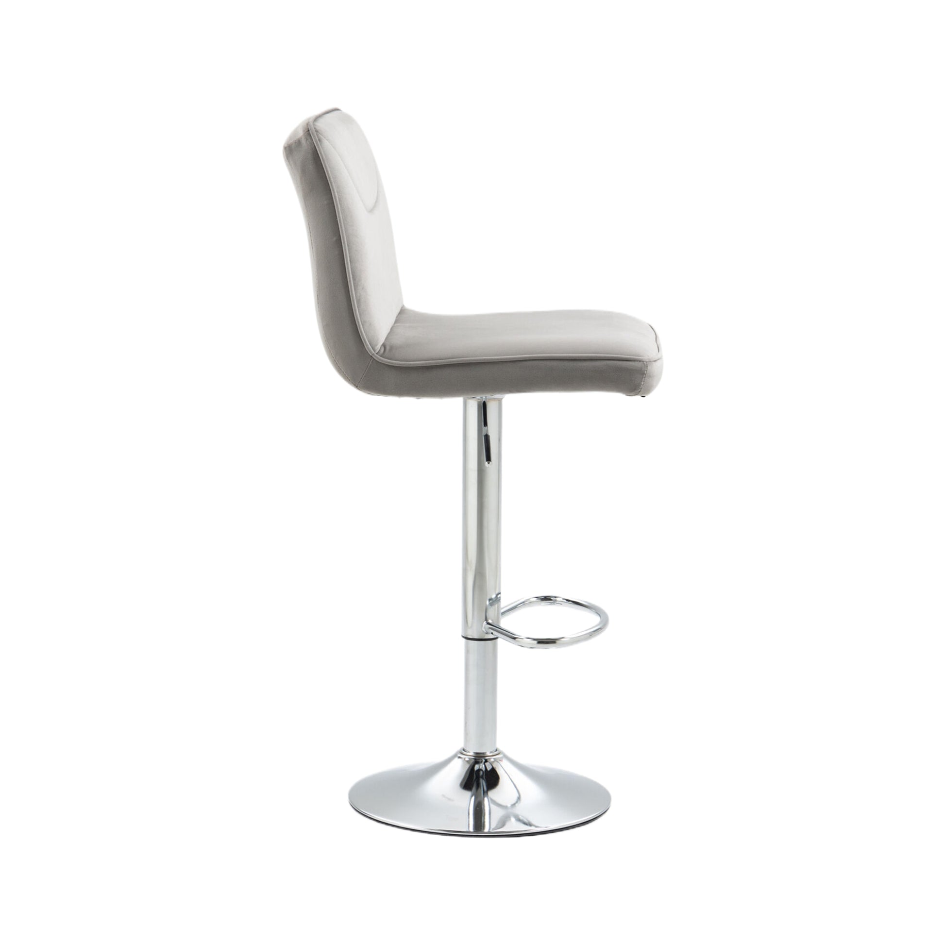 Coolmore Bar Stools With Back And Footrest Counter Height Dining Chairs 2Pc Set,360 Velvet Swivel Bar Stools Set Of 2, Adjustable Counter Height Bar Chairs Gray Velvet Gray Primary Living Space Foam Velvet