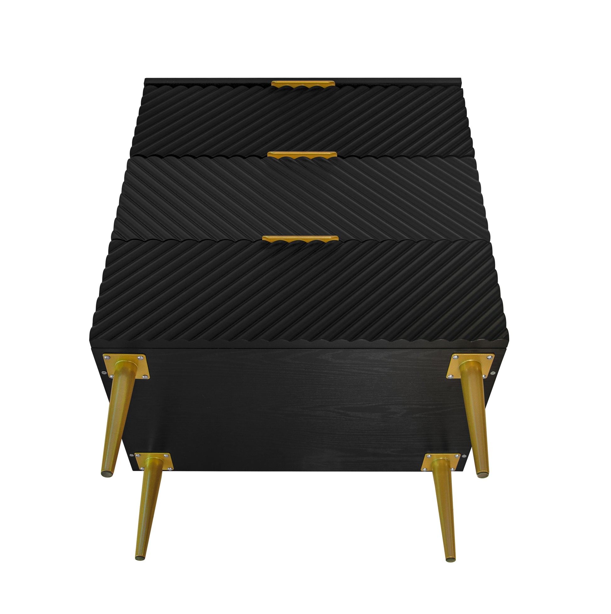 3 Drawer Cabinet, Accent Storage Cabinet, Suitable For Bedroom, Living Room, Study Black Particle Board