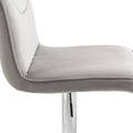 Coolmore Bar Stools With Back And Footrest Counter Height Dining Chairs 2Pc Set,360 Velvet Swivel Bar Stools Set Of 2, Adjustable Counter Height Bar Chairs Gray Velvet Gray Primary Living Space Foam Velvet