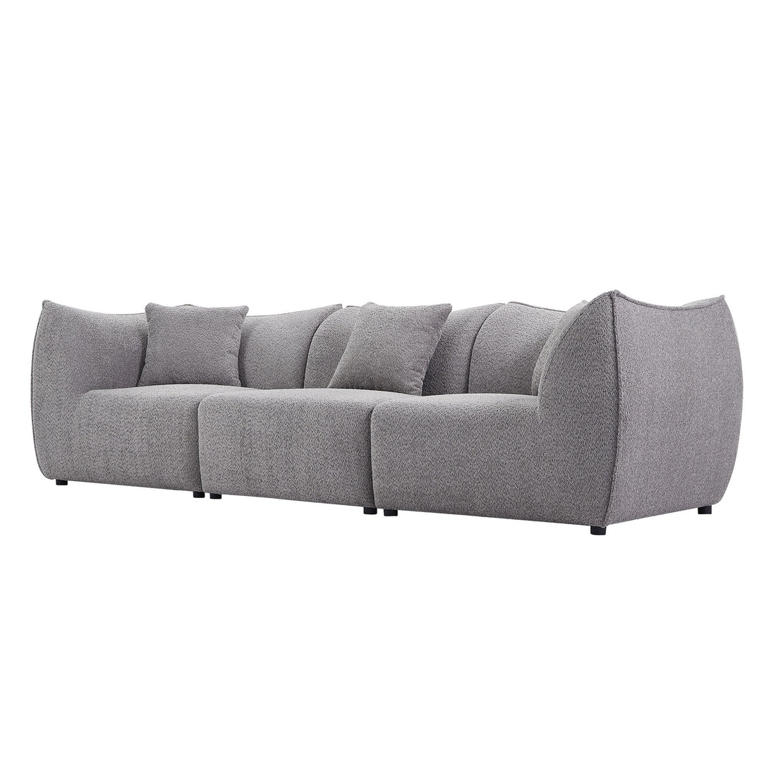 111 Inch Sofa, Comfy Sofa Couch With Deep Seats Modern Sofa 3 Seater Sofa, Couch For Living Room Apartment Lounge Grey Gray Teddy