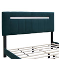 Green Adjustable Queen Size Upholstered Bed Frame Velvet Fabric Laminated Bed Frame Box Spring Not Required Queen Green Wood Espresso Bedroom Minimalist,Retro Rubberwood Adjustable Bedbase Fiber Foam And Polyester Fiber Pad Velvet Upholstered