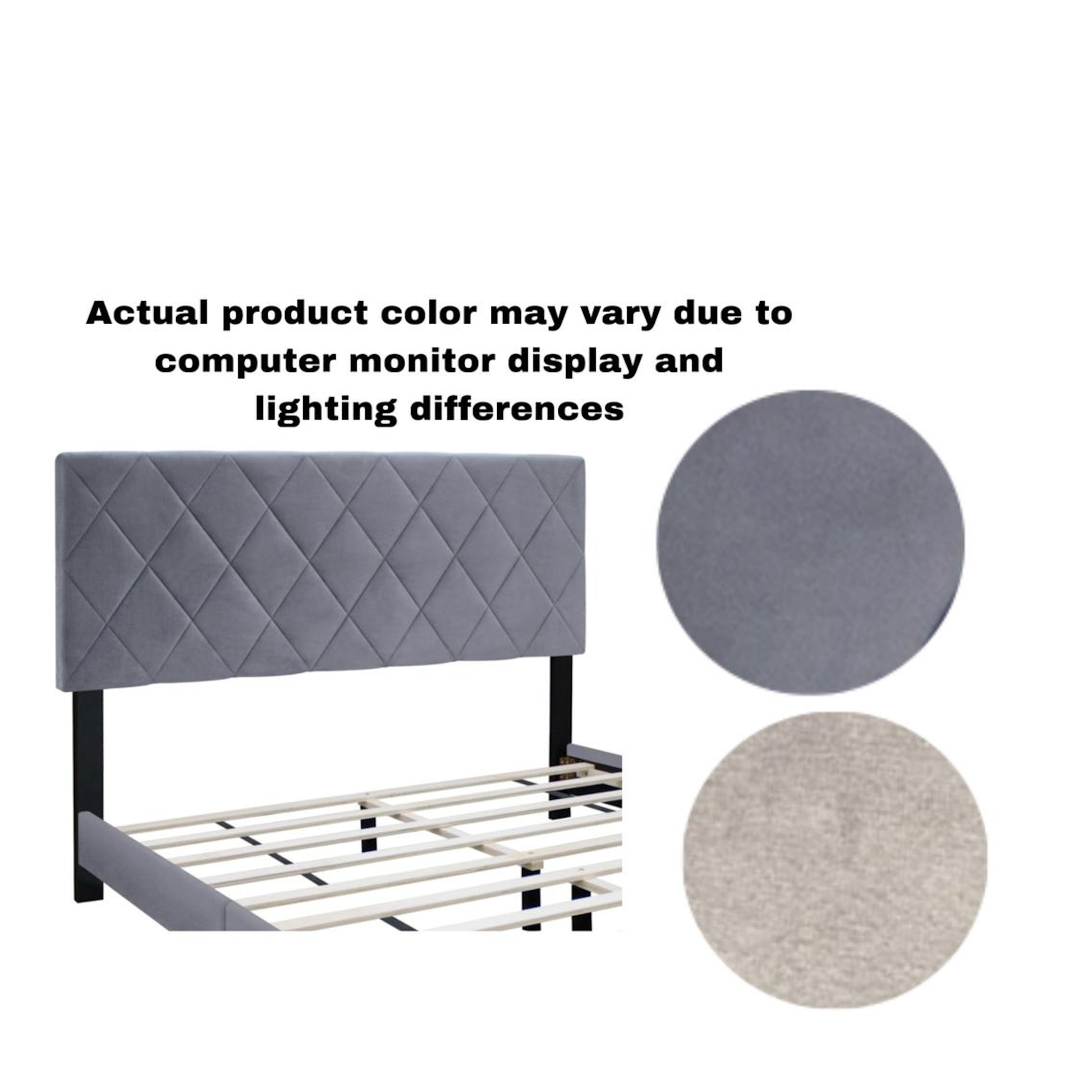 Gray Queen Size Adjustable Bed Frame Velvet Fabric Comfortable And Simple Versatile Style Make The Room Feel More Layered Box Spring Not Required Queen Gray Wood Espresso Bedroom American Design,Contemporary,Grunge,Minimalist Rubberwood Adjustable