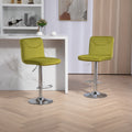 Coolmore Bar Stools With Back And Footrest Counter Height Dining Chairs 2Pc Set,360 Velvet Swivel Bar Stools Set Of 2, Adjustable Counter Height Bar Chairs Olive Velvet Olive Foam Velvet