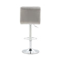 Coolmore Bar Stools With Back And Footrest Counter Height Dining Chairs 2Pc Set,360 Velvet Swivel Bar Stools Set Of 2, Adjustable Counter Height Bar Chairs Gray Velvet Gray Primary Living Space Foam Velvet