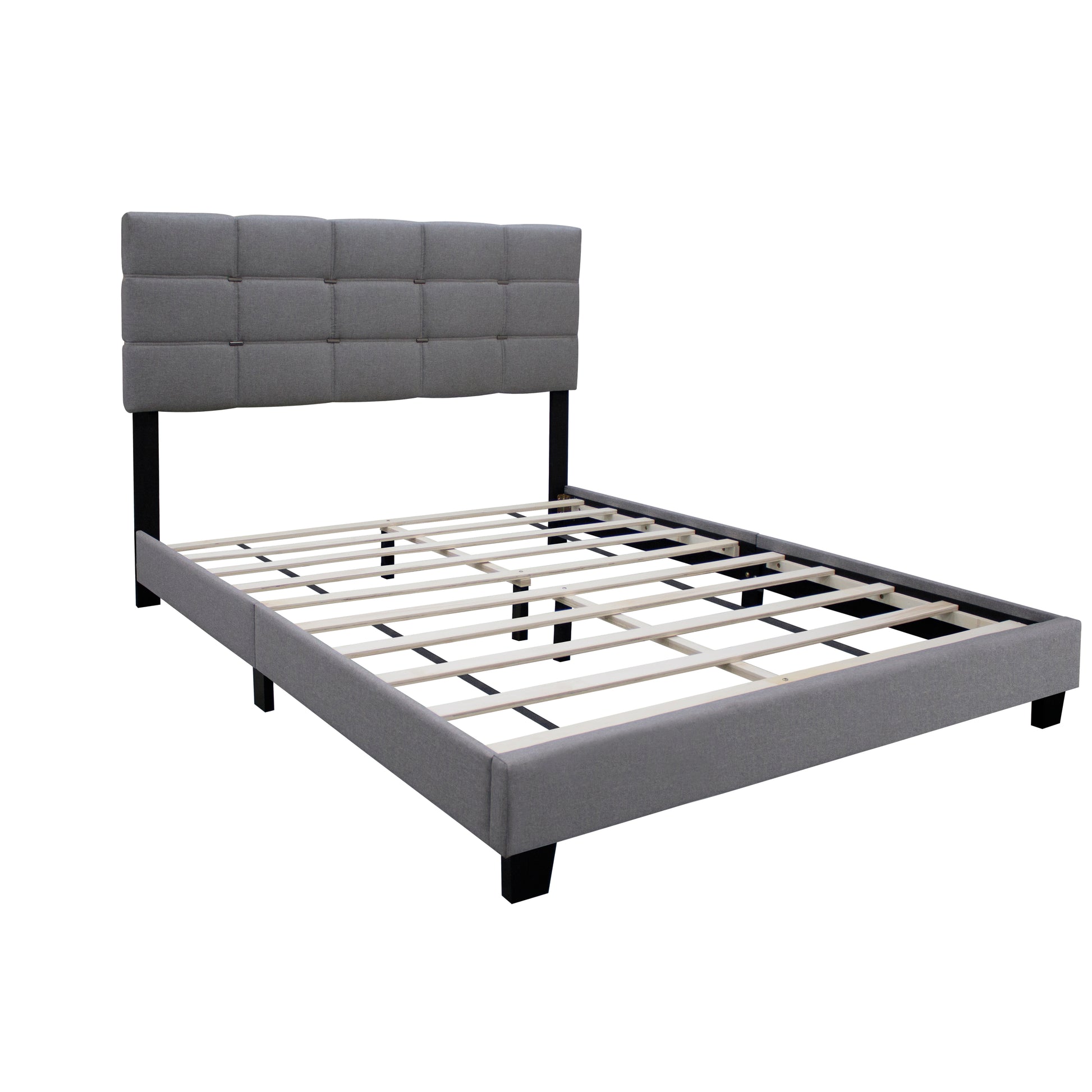 Gray Queen Size Adjustable Upholstered Bed Frame Stylish Collection Durable And Dirt Resistant, No Need For Bulky Innerspring Mattresses Box Spring Not Required Queen Gray Wood Espresso Bedroom Retro,Ultra Modern,Vintage Rubberwood Adjustable Bedbase