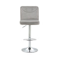 Coolmore Bar Stools With Back And Footrest Counter Height Dining Chairs 2Pc Set,360 Velvet Swivel Bar Stools Set Of 2, Adjustable Counter Height Bar Chairs Gray Velvet Gray Primary Living Space Foam Velvet