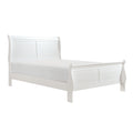 Classic Louis Philipe Style White Full Size Bed 1Pc Traditional Design Bedroom Furniture Sleigh Bed Box Spring Required Full White Wood Bedroom Traditional,Transitional Bed Frame Wood